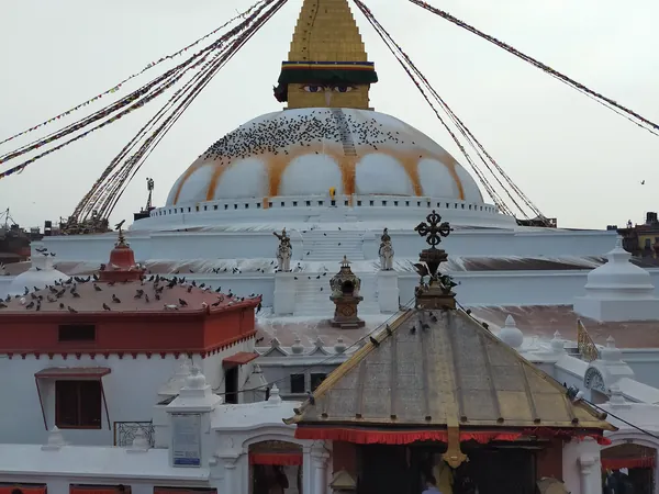 The evening kora around Boudhanath